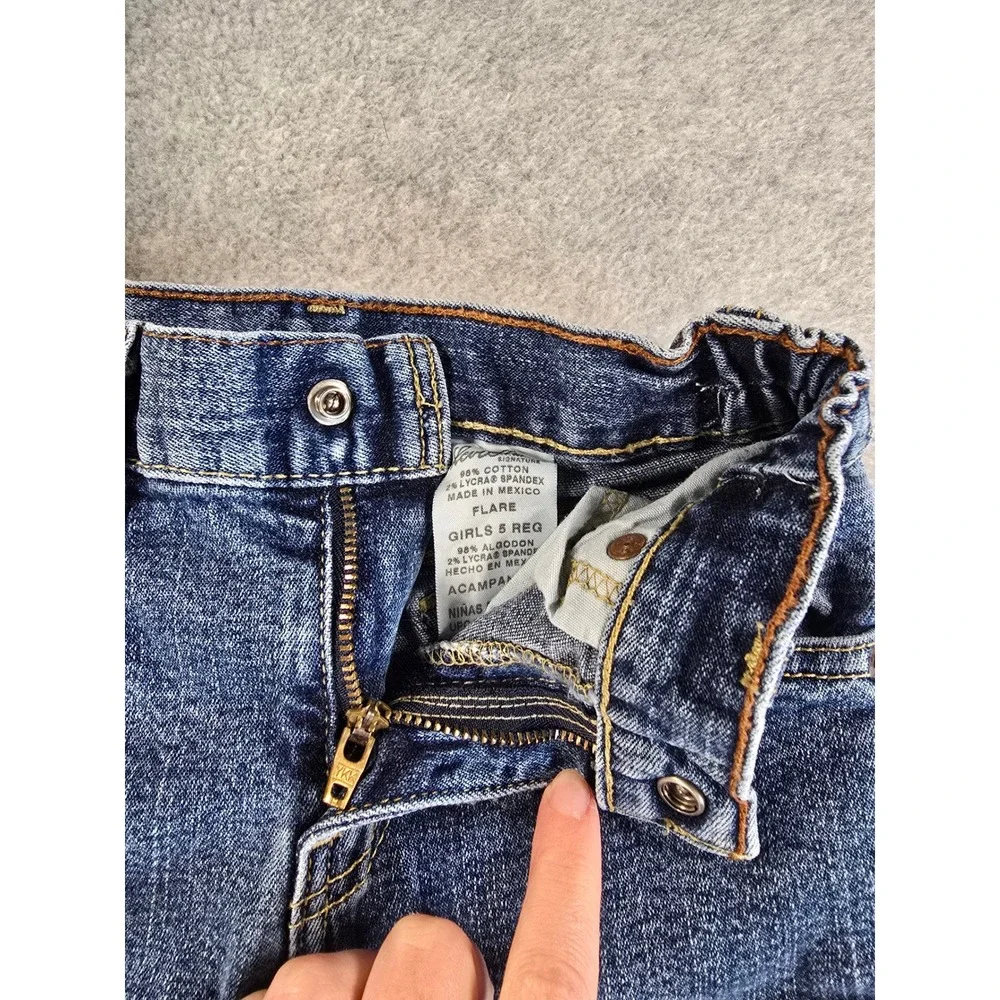 Y2K Levi Strauss Signature Girls 5 Regular Flare Jeans Blue Denim Stretch